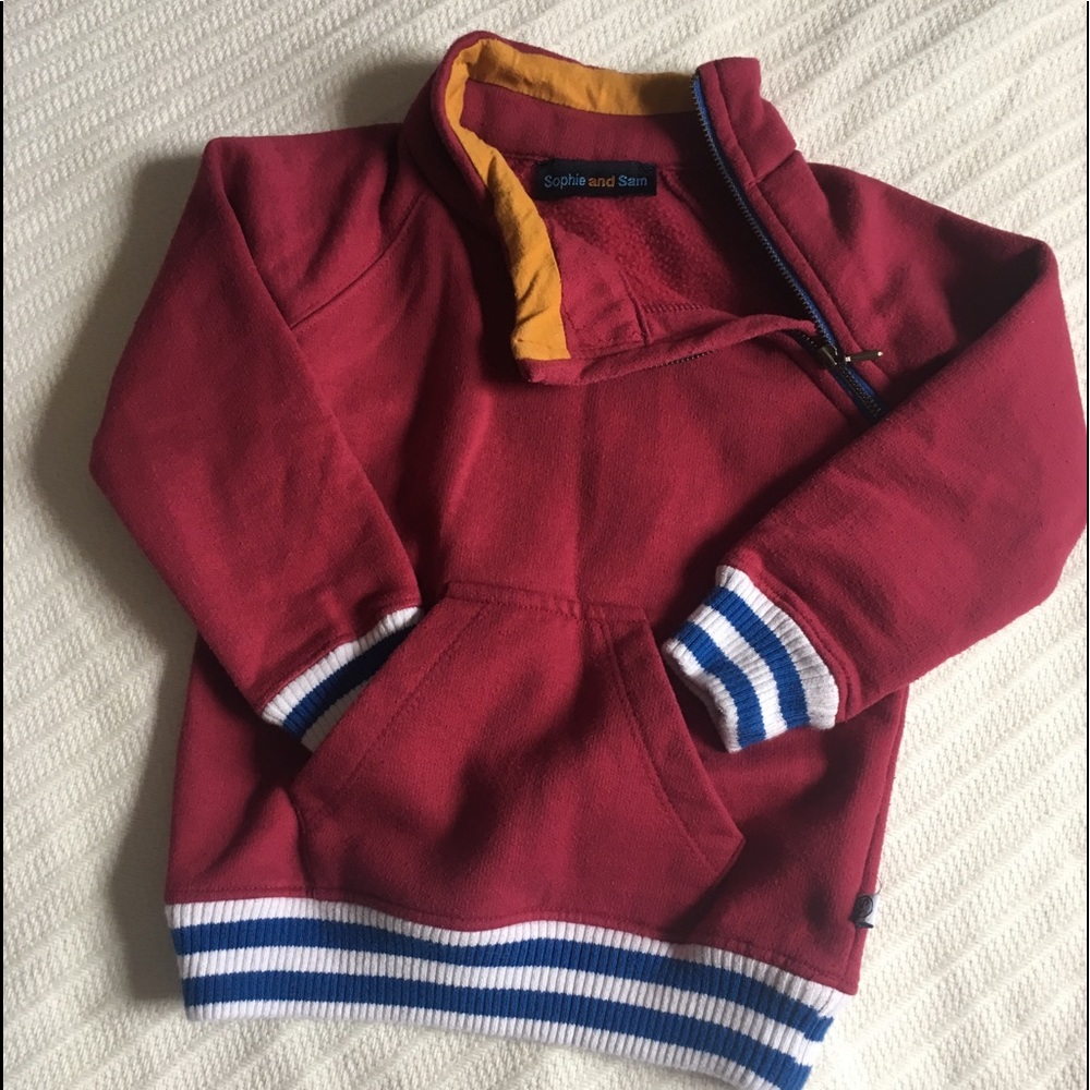 Boys mod pullover sweatshirt with zip